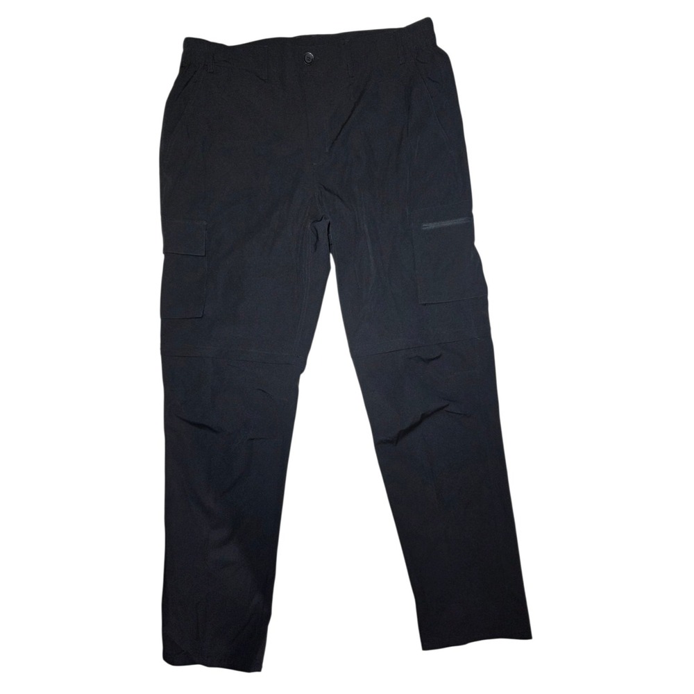 Gash Hao Hiking Cargo Outdoor Zip-Off Convertible Black Pants Stretch 36 X 34